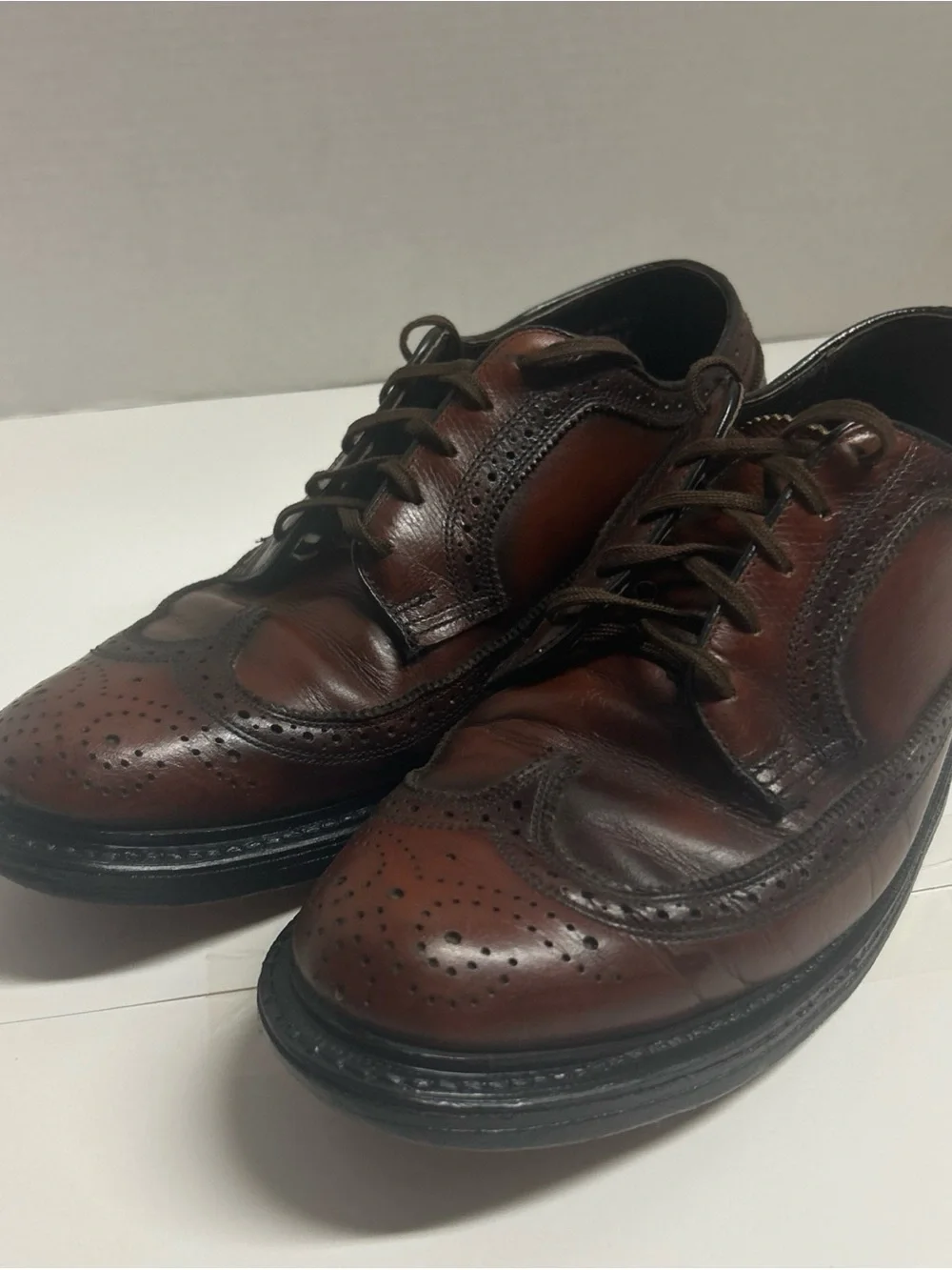 Vintage O'Sullivan Wingtip Brogue Leather Oxford Shoes Mens Size 10 D Made USA